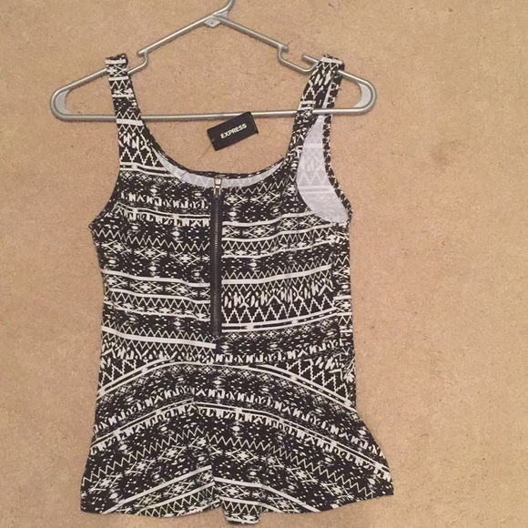 Black and White Express Peplum Top - Picture 3 of 4